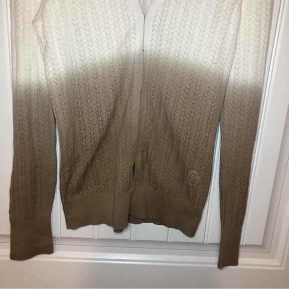 NWT Victoria’s Secret Brown & White Button Up Long Sleeve Cardigan Size Large - Picture 3 of 10